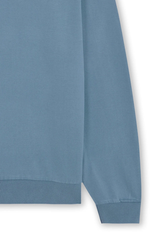 Unfeigned Long Sleeve Polo - Dusty Blue
