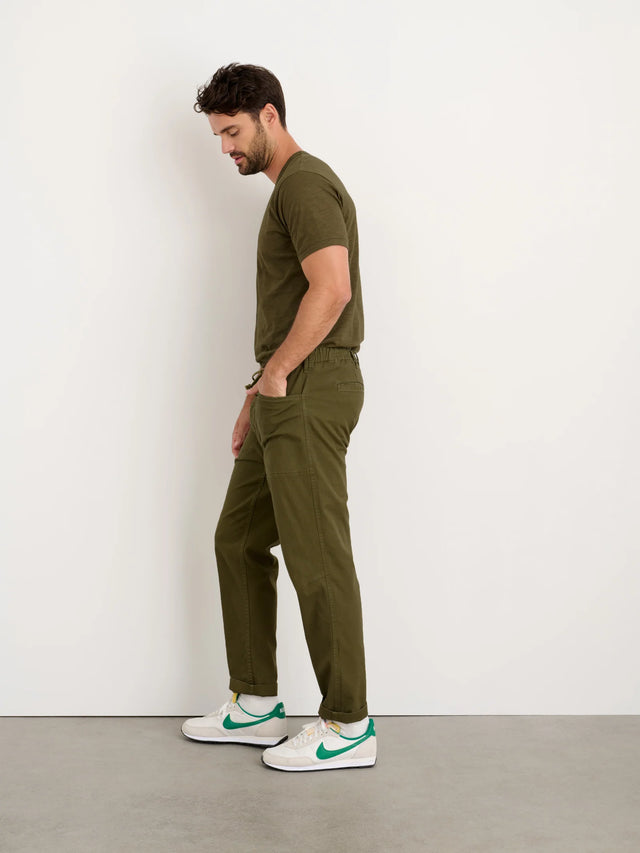 Alex Mill Pull-On Button Fly Pant - Olive