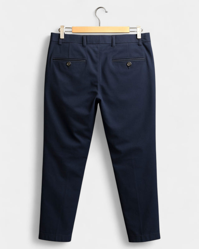 MCS Cotton & Lyocell Twill Stretch Trouser - Navy