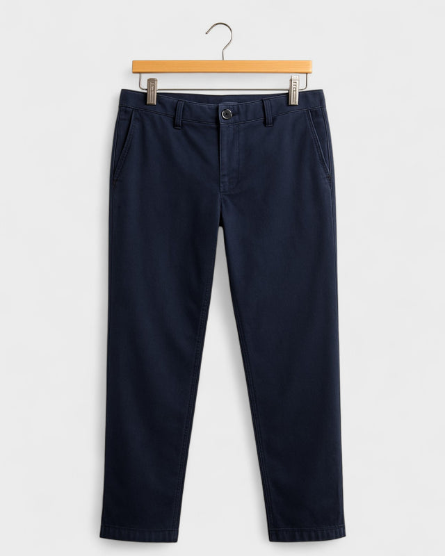 MCS Cotton & Lyocell Twill Stretch Trouser - Navy
