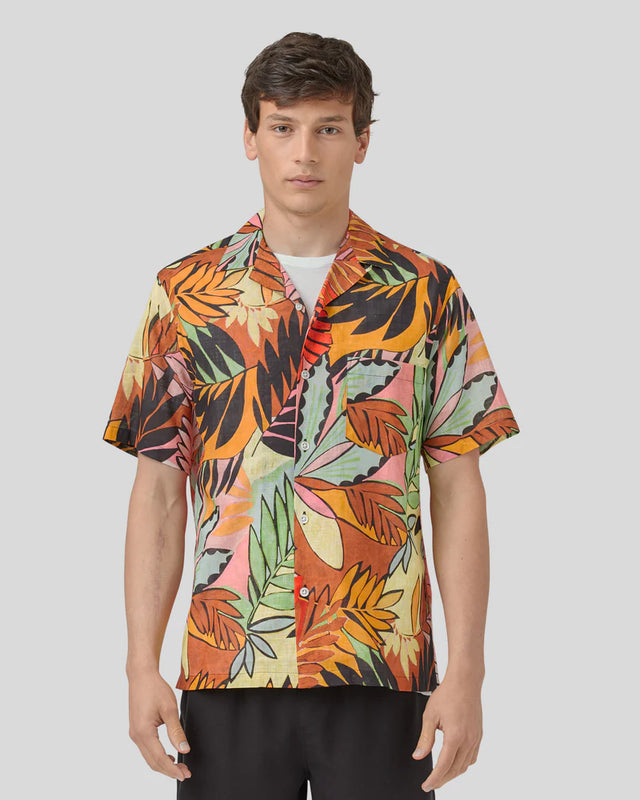 Portuguese Flannel Post Flower Short Sleeve Camp Shirt