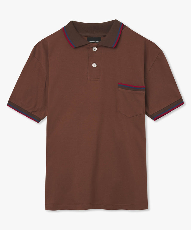 Howlin' Rave to the Rhythm Piquet Pocket Polo - Walnut