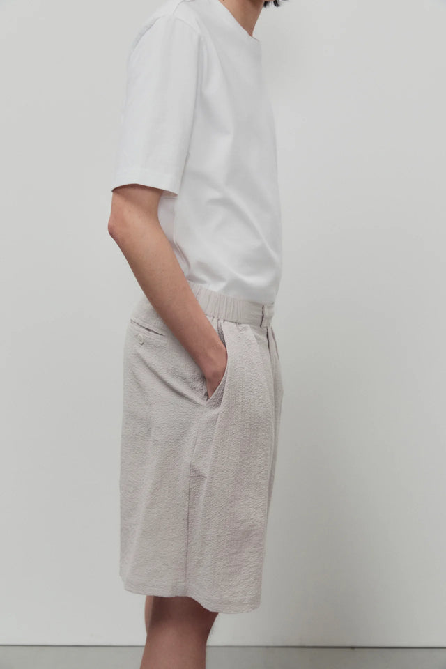 Unfeigned Tailor Bermuda Seersucker - Light Grey
