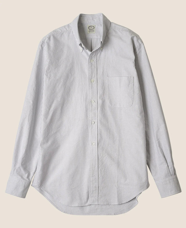 Kamakura Vintage Ivy Stripe Oxford Button Down Shirt - Grey