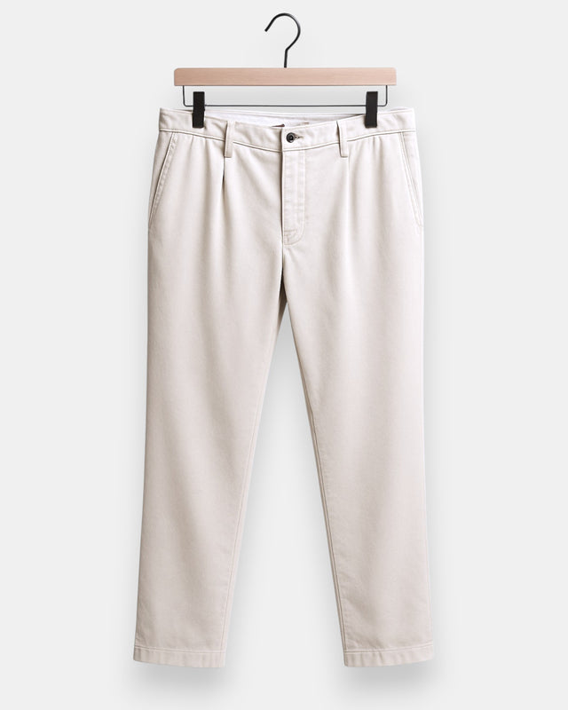 MCS Cotton & Lyocell Twill Stretch Trouser - White