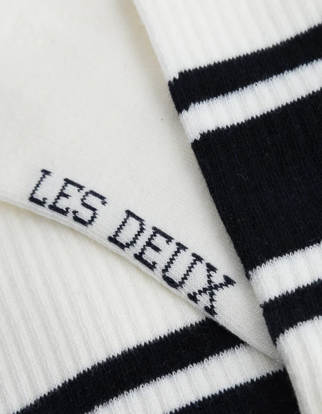Les Deux William Stripe 2-pack Socks - Off White/Navy