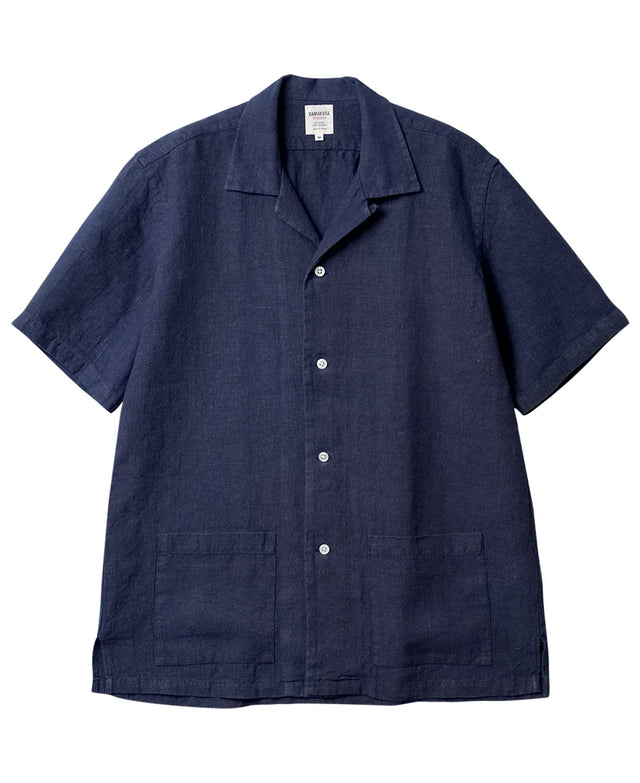 Kamakura SHONAN Heavy Linen Beach Shirt - Navy