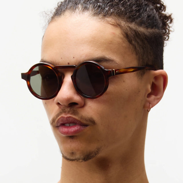 Oscar Deen Panda Sunglasses - Umber/Moss Green
