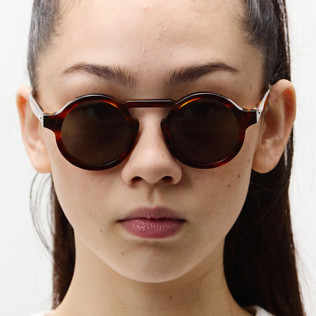 Oscar Deen Panda Sunglasses - Umber/Moss Green