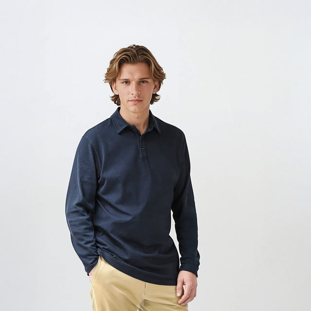 Kerrin Long Sleeve Polo - Navy