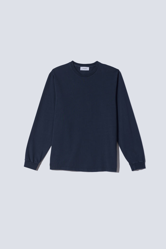 Unfeigned Basic Long Sleeve T-Shirt - Navy Blue