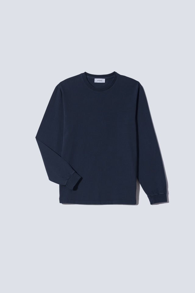 Unfeigned Basic Long Sleeve T-Shirt - Navy Blue