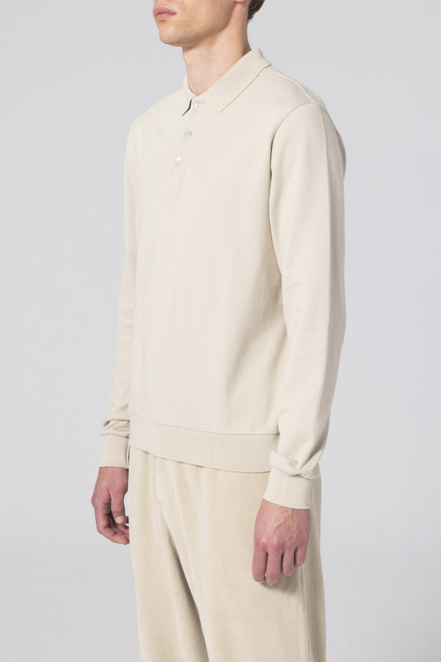 Unfeigned Long Sleeve Polo - Tidal Foam