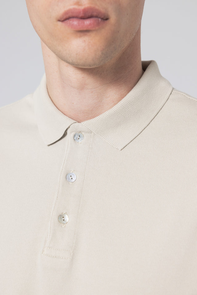 Unfeigned Long Sleeve Polo - Tidal Foam