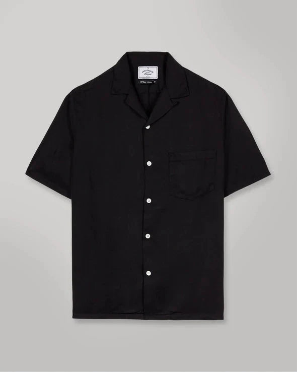 Portuguese Flannel Dogtown Short Sleeve Camp Shirt - Black