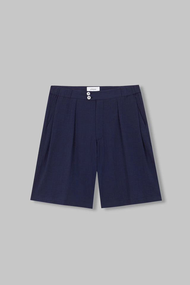 Unfeigned Tailor Bermuda Seersucker - Navy