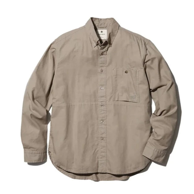 Snow Peak OG Cotton Poplin Button Down Shirt - Beige