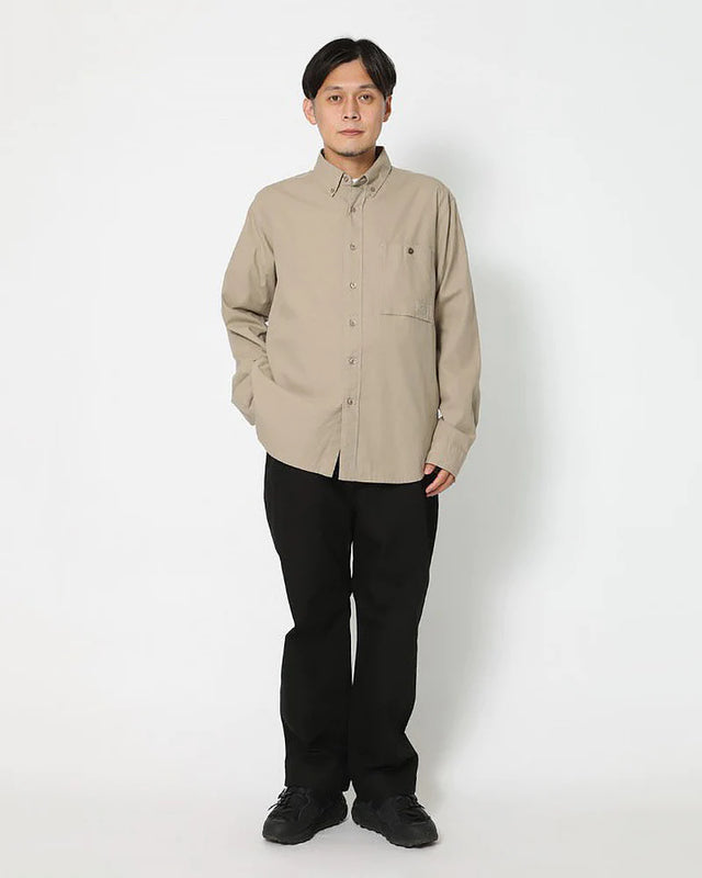 Snow Peak OG Cotton Poplin Button Down Shirt - Beige