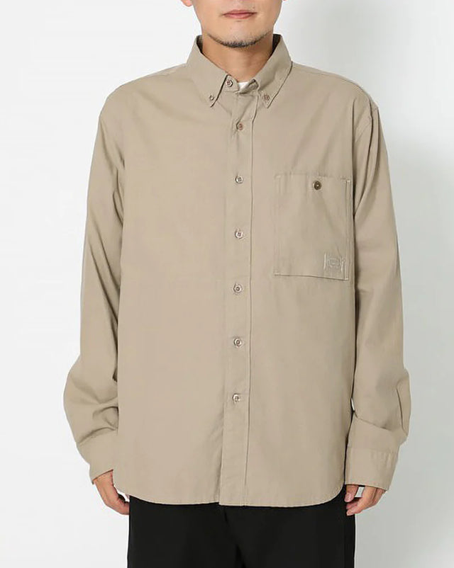 Snow Peak OG Cotton Poplin Button Down Shirt - Beige