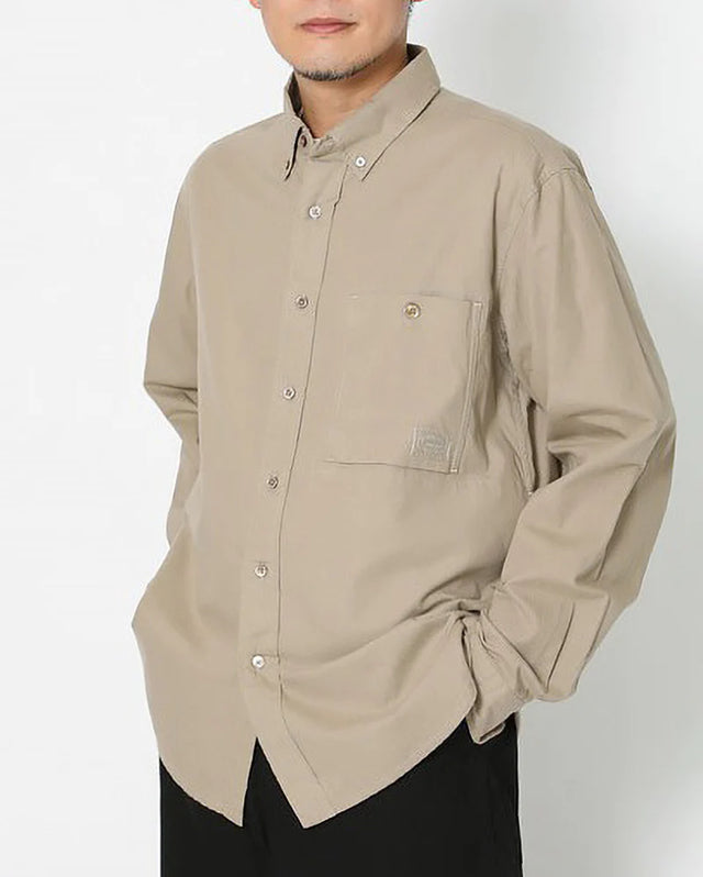 Snow Peak OG Cotton Poplin Button Down Shirt - Beige