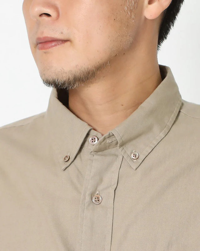 Snow Peak OG Cotton Poplin Button Down Shirt - Beige